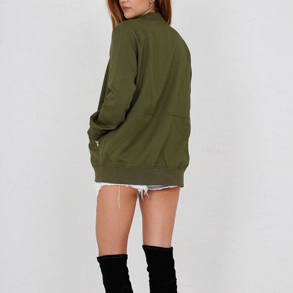 Nana Judy army green oversized bomber jacket size XS - Picture 7 of 7
